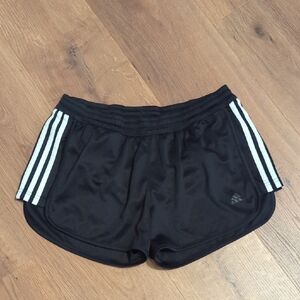 Adidas Women's Black Shorts with White Stripes